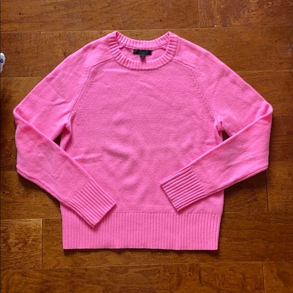 J. Crew Sweaters - Neon Pink J. Crew Crewneck Wool Sweater